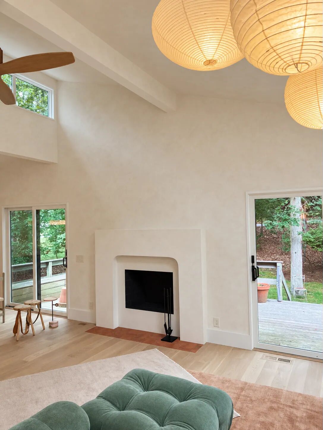 Hamptons residence living room finished in limewash