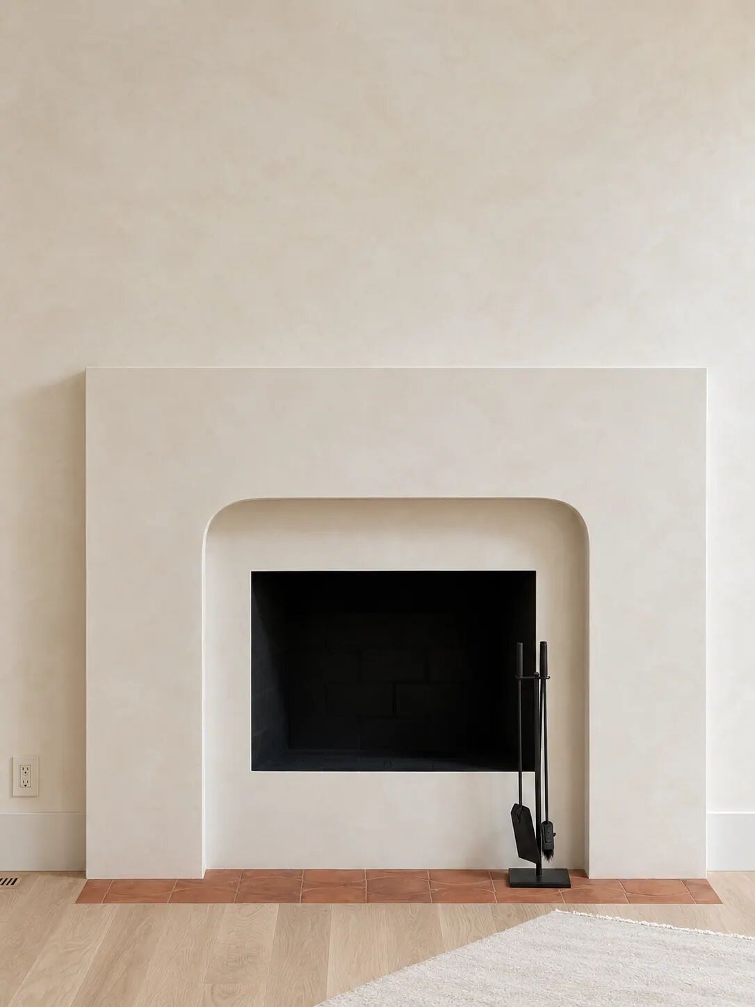 Limewash fireplace surround, Hamptons residence